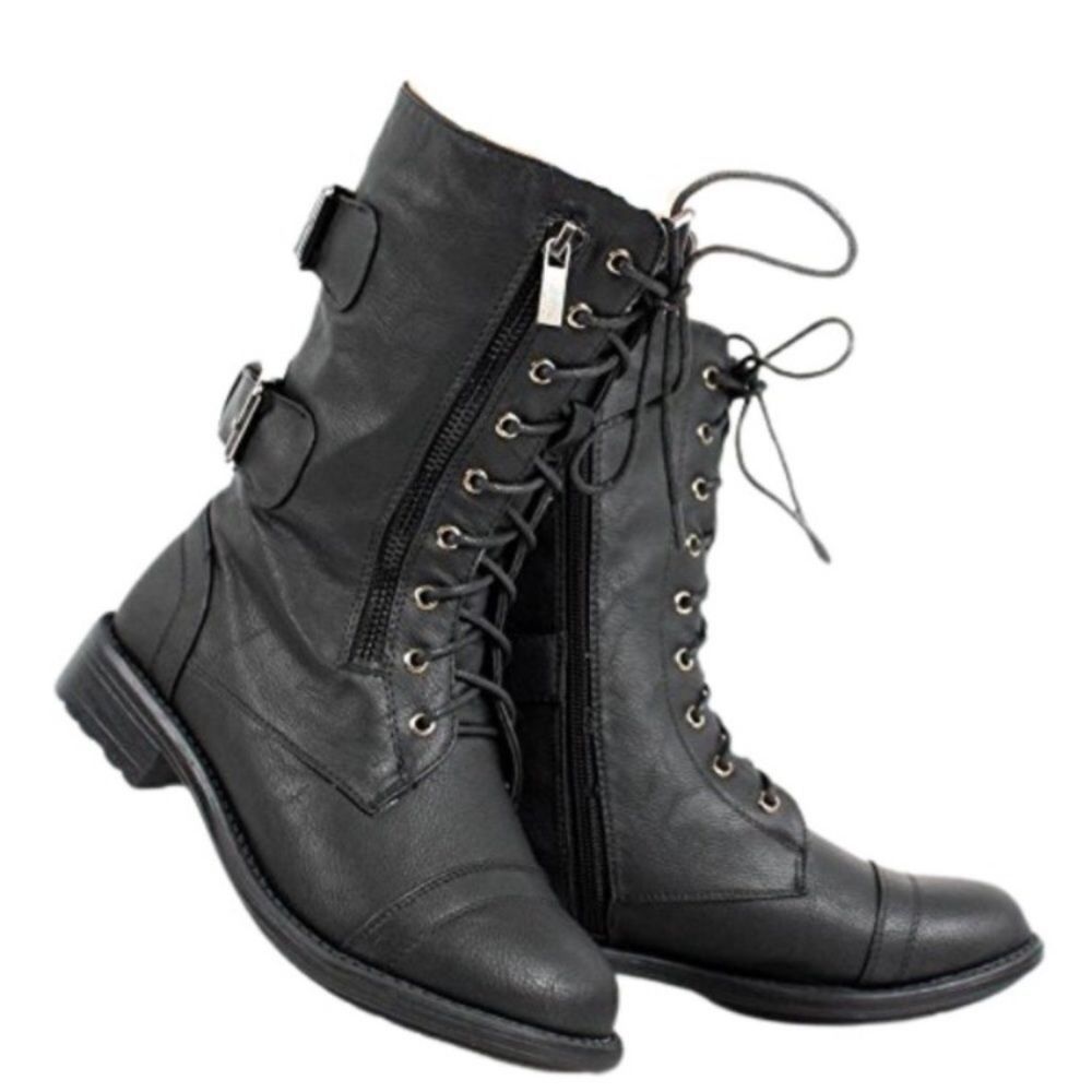 Black and Tan Military Boots